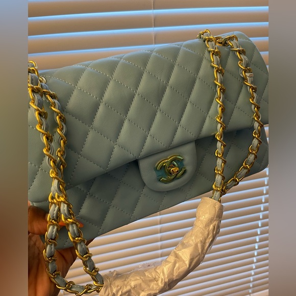 Bags Designer Inspired Baby Blue Quilted Bag Poshmark